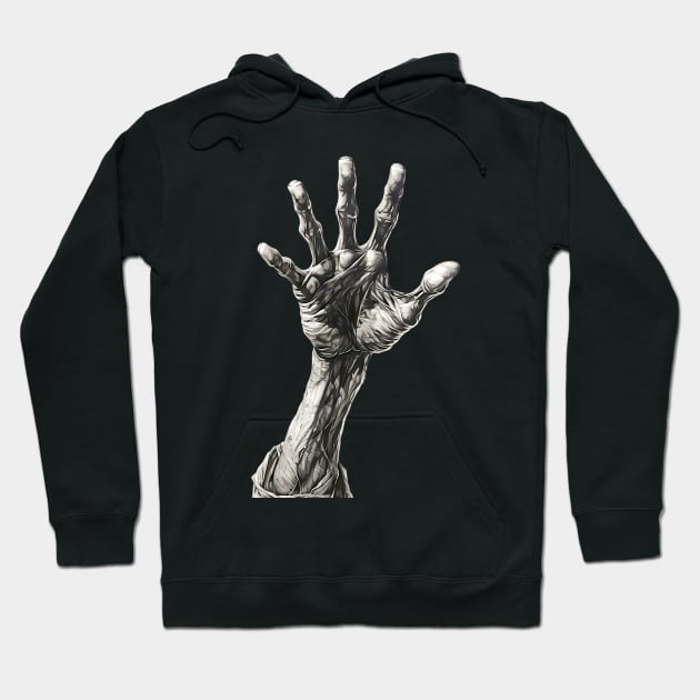 Happy Halloween: Reach Out and Touch Someone on a Dark Background Hoodie by Puff Sumo